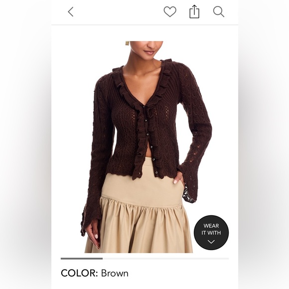 FARM Rio Sweaters - Farm Rio Brown cardigan. NWOT